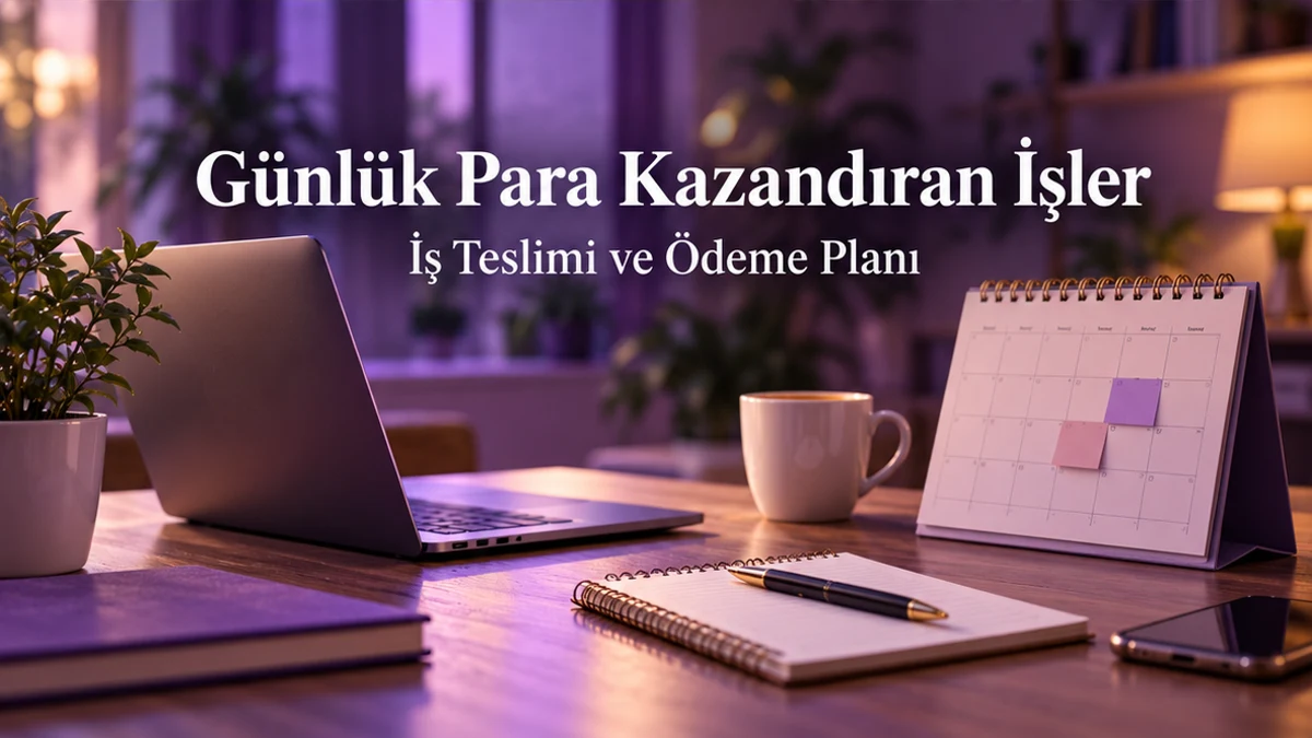 Günlük Para Kazandıran İşler: 5 Hizmet ve Tahsilat Planı 1 Günlük para kazandıran işler için mor temalı uygulama rehberi