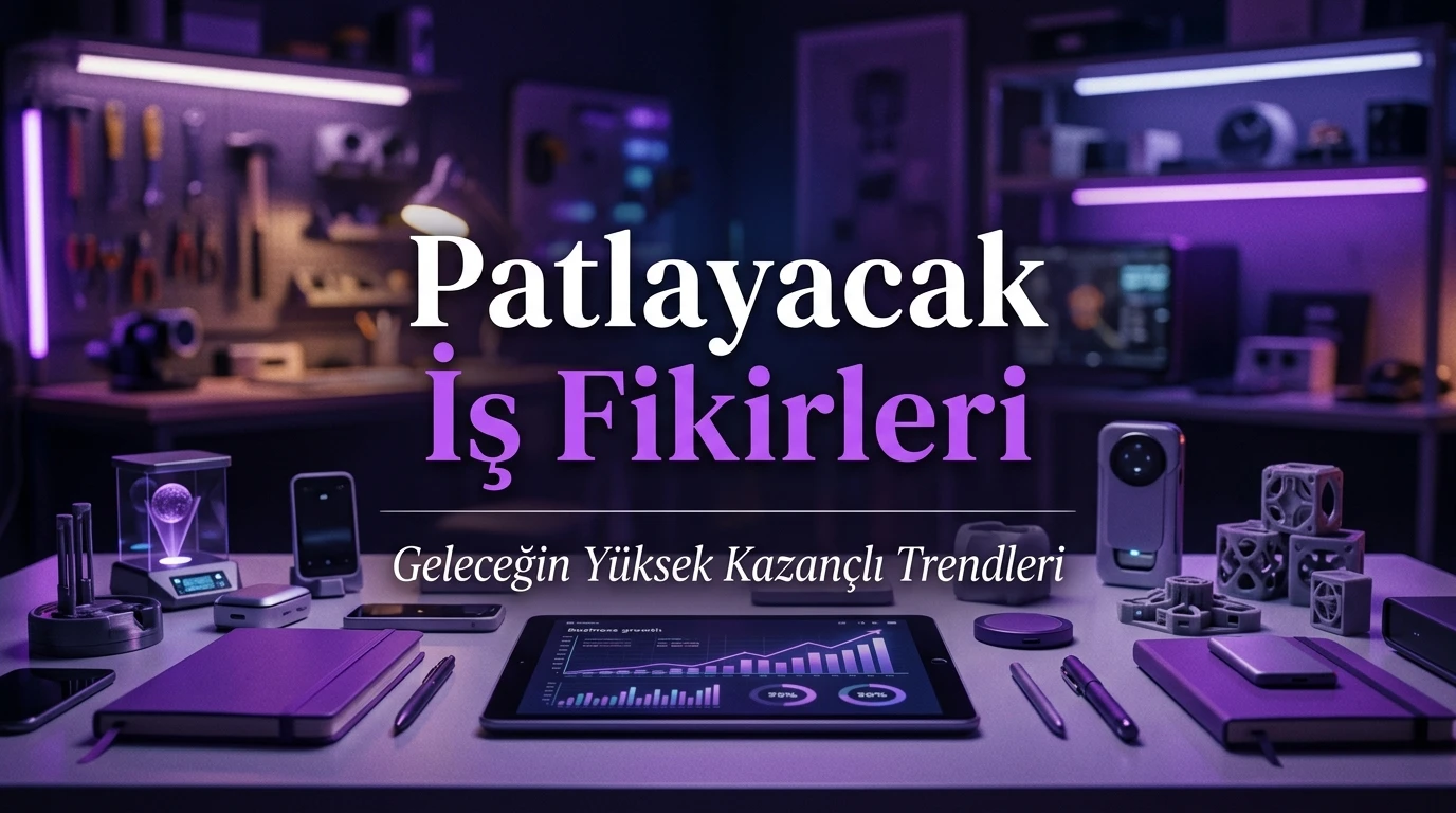 Patlayacak iş fikirleri için mor ışıklı teknoloji ve girişimcilik çalışma alanı