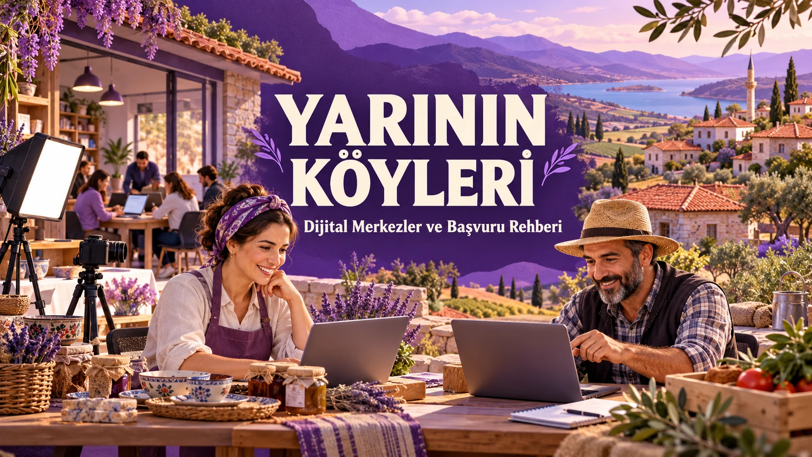 Yarının Köyleri projesinde kırsal üreticilerin dijital beceri eğitimini temsil eden görsel